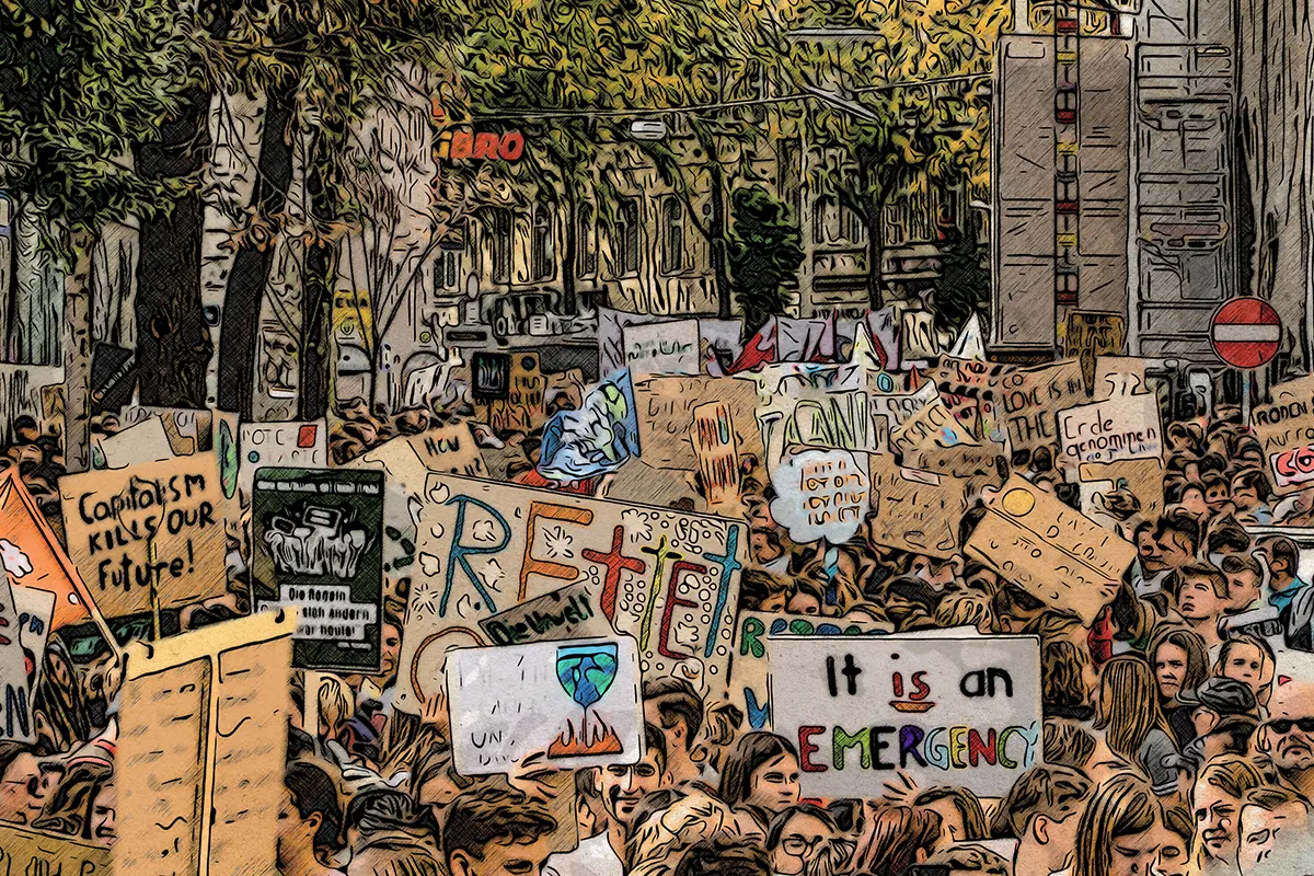 Demonstration für mehr Klimaschutz